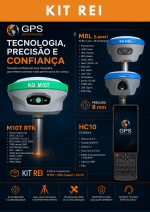 Kit Rei RTK — Base M10T +Rover M8L Laser 30m +Coletora HC10 - Imagem 2