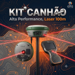 Kit Canhão RTK — Base M10T +Rover M10L Laser 100m +Coletora Android