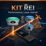 Kit Rei RTK — Base M10T +Rover M8L Laser 30m +Coletora HC10